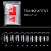 Kingsie Nail Tips, Set of 600, 10 Different Sizes, Oval, Short, False Nails, Plain, Fake Nails, Gel Nails, Nail Supplies, Nail Art, DIY, Practice, Professional, Beginners, Transparent