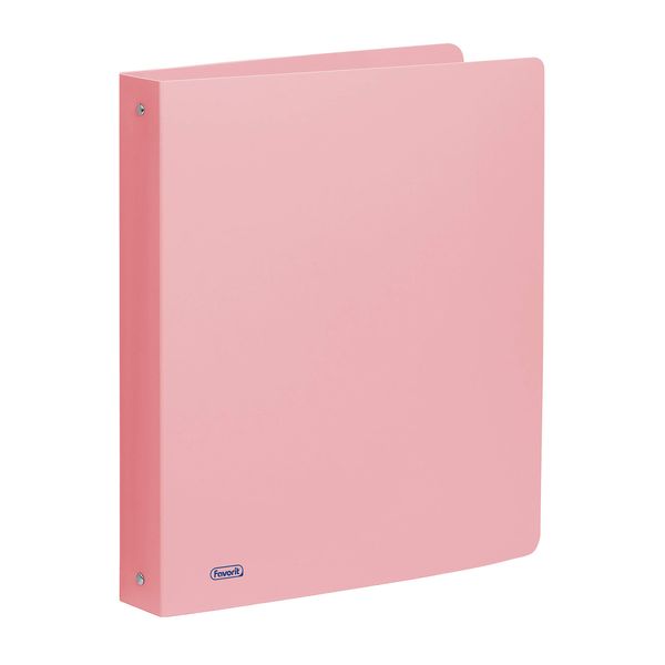 Favorit Polypropylene Pastel Binder 22 x 30 cm, 4 Round Rings with 30 mm Diameter, Pastel Pink