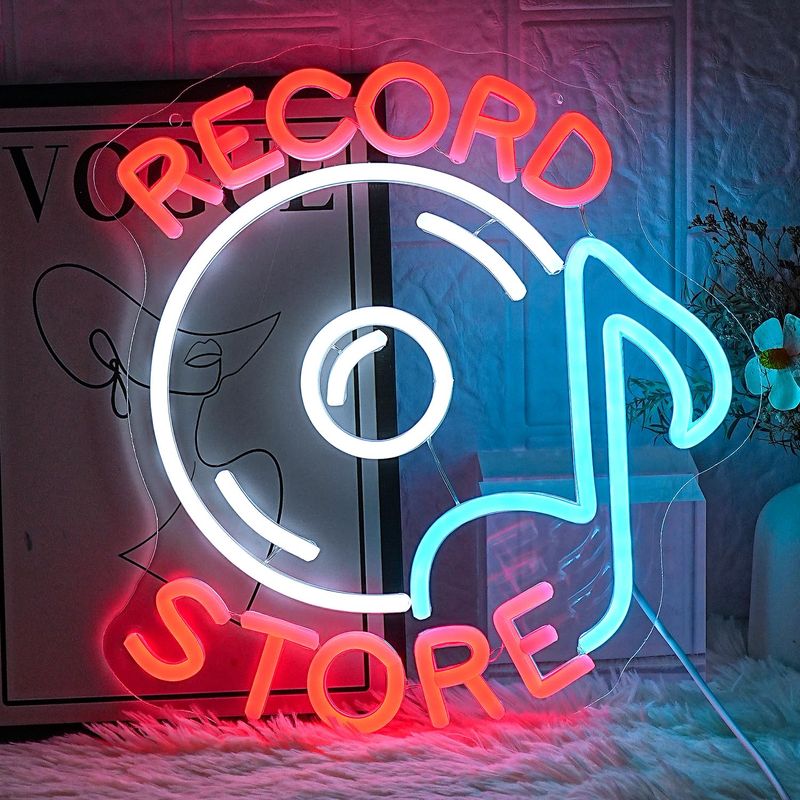 LMSIGNLY Record Store Neon Sign Music Neon Signs for Wall Decor Letter ...