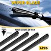 4Pcs Universal Auto Car Bus Rubber Frameless Windshield Wiper Blade Refills 28in