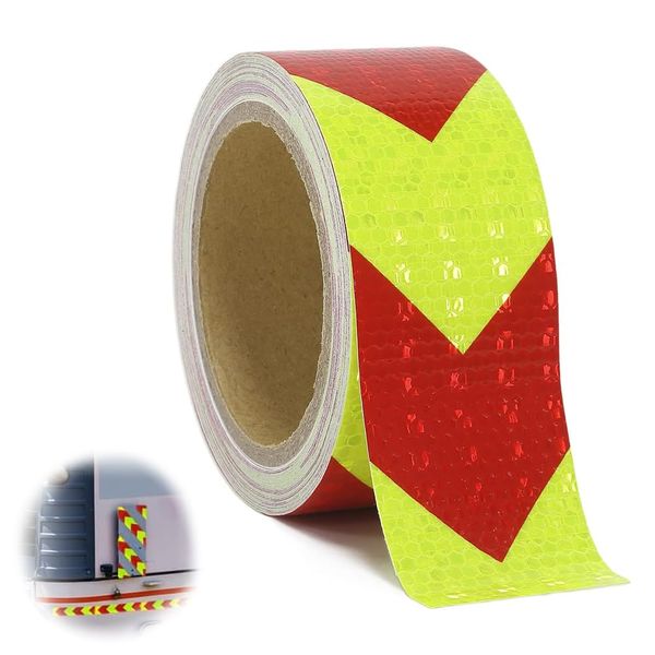 YZDZSW Reflektorband Selbstklebend, Selbstklebend Warnklebeband, Warnmarkierung Sicherheit Sicherheitsband-Conspicuous Warning Tape für Sicherheit Warnung(Rot/Gelb 10m x 5cm)