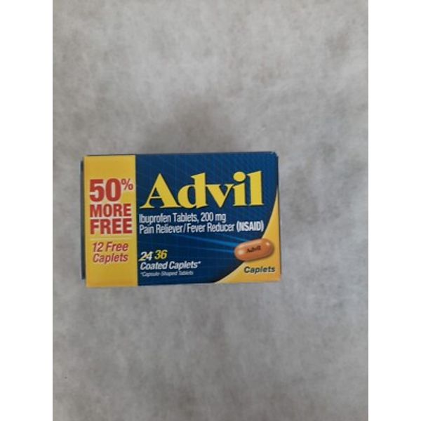 Advil Coated Caplets 36 Count 200mg *check Pictures And Description Exp:07/26