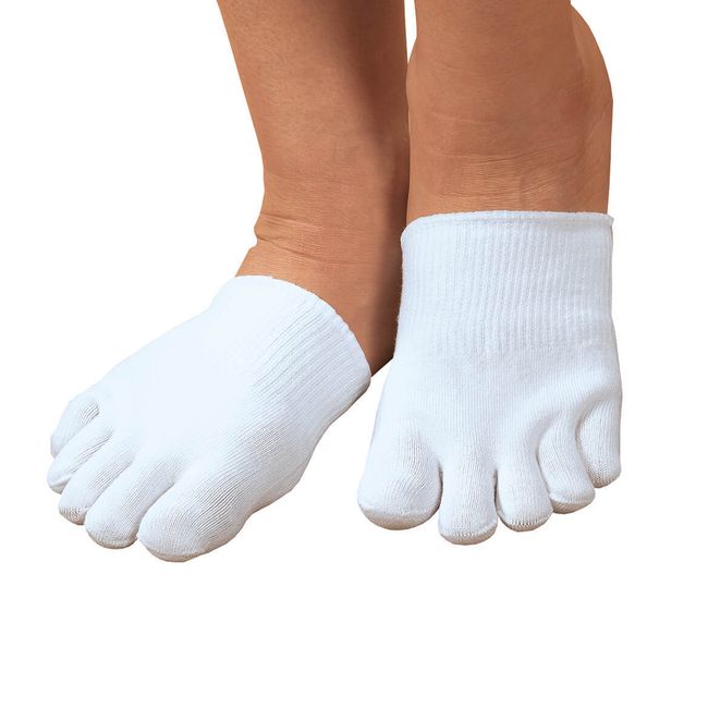 Silver StepsTM Closed Toe Gel Socks, White