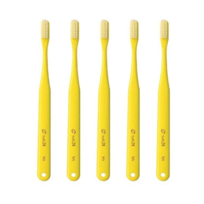 Oral Care Toothbrush Tuft 24 ESS (Extra Super Soft) with Cap (25 Pieces) Yellow