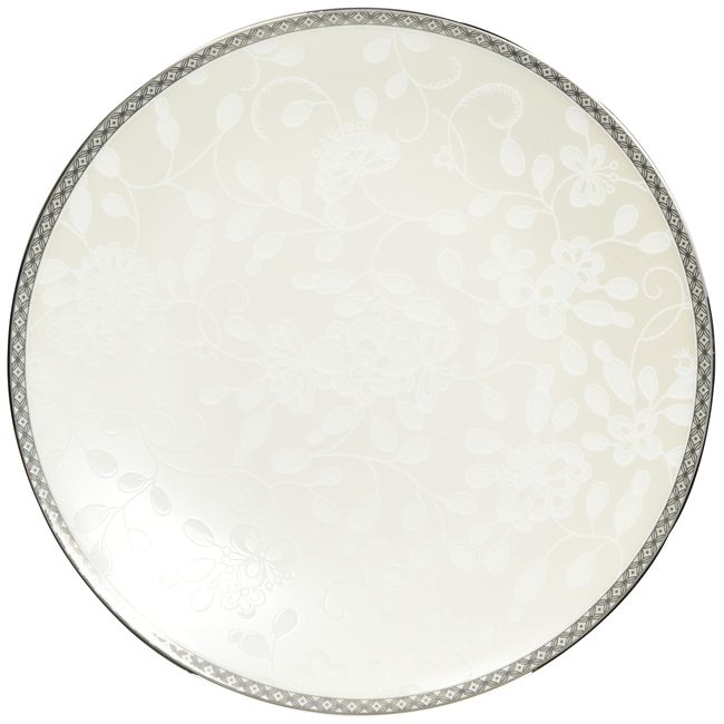 Narumi 51461-5667P Plate, Milano Bianca, 6.3 inches (16 cm), White, Floral Pattern, Plum Blossom, Cute, Stylish, Flat Plate, Flat Plate