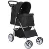 Foldable Carrier Strolling Cart Four Wheel Pet Stroller, for Cat, Dog and More