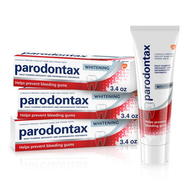 Parodontax Teeth Whitening Toothpaste To Help Bleeding Gums, Gum Toothpaste For Gum Health, 3.4 Oz x 3