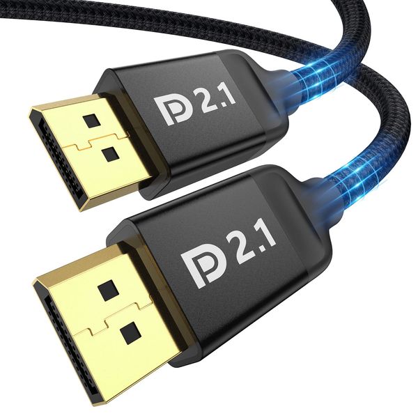 Silkland DisplayPort 2.1 Cable 3.3FT [VESA Certified], DP 2.0 Cable [16K@60Hz,8K@120Hz, 4K@240Hz, 2K@360Hz] 80Gbps HDR, HDCP DSC 1.2a, Compatible FreeSync G-Sync Gaming Monitor 4090 7900XTX