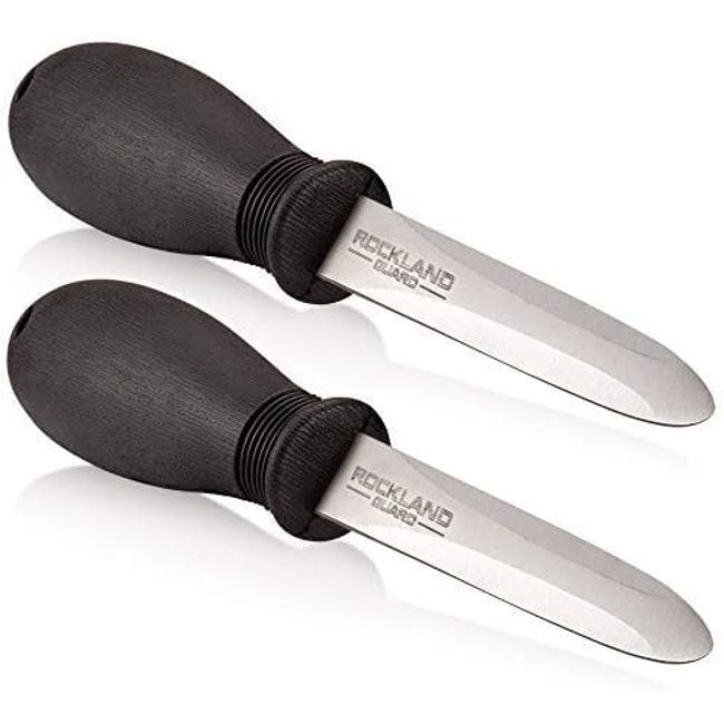 Rockland Guard Oyster Shucking Knife - Effortless Shucking with Non-Slip Easy-to-Grip Handle (2 Pack)