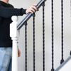 Matte Black "Enfield" Rope Twist Stair Spindle - with Embedded Landing Brackets
