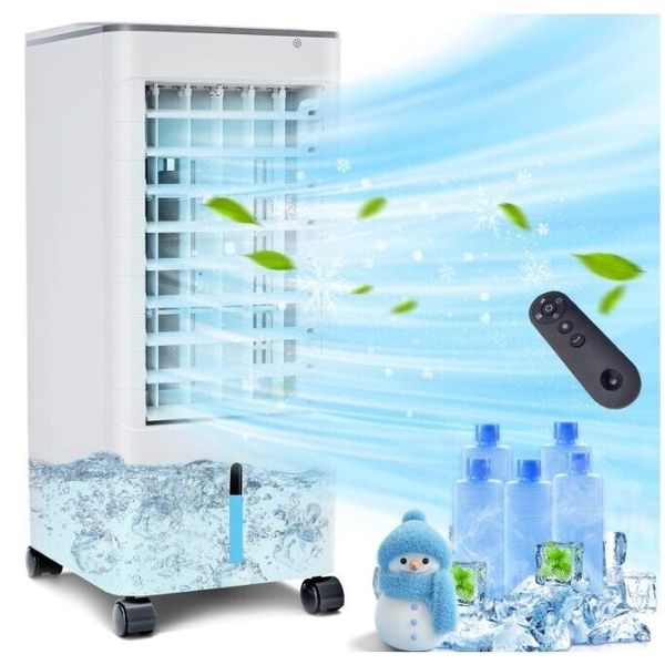 3-IN-1 Portable Evaporative Air Cooler 3 Speeds Remote Control with Ice Packs