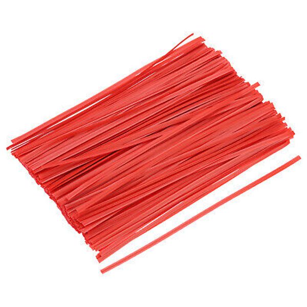 Foil Twist Ties 7.8" Plastic Closure Tie for Bread, Candy Red 300pcs