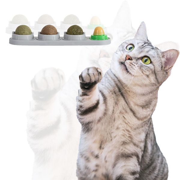 GATITOS Catnip Balls 3 Pcs, Catnip Ball for Cats Wall, Safe Healthy Kitten Chew Toys, Teeth Cleaning Dental Wall Treats, Edible Cats Lick Kitten Chew