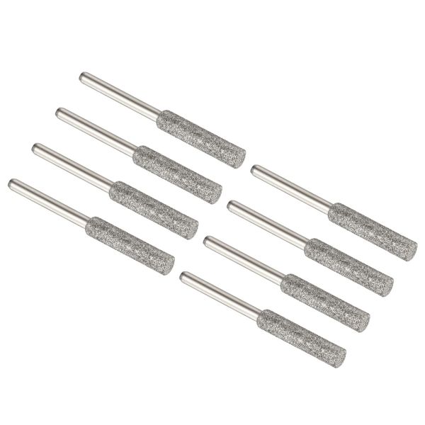 PATIKIL 4.8mm Diamond Chain Saw Sharpener 8 Pcs Sharpener for Sharpening Stone Polishing File Tool Silver