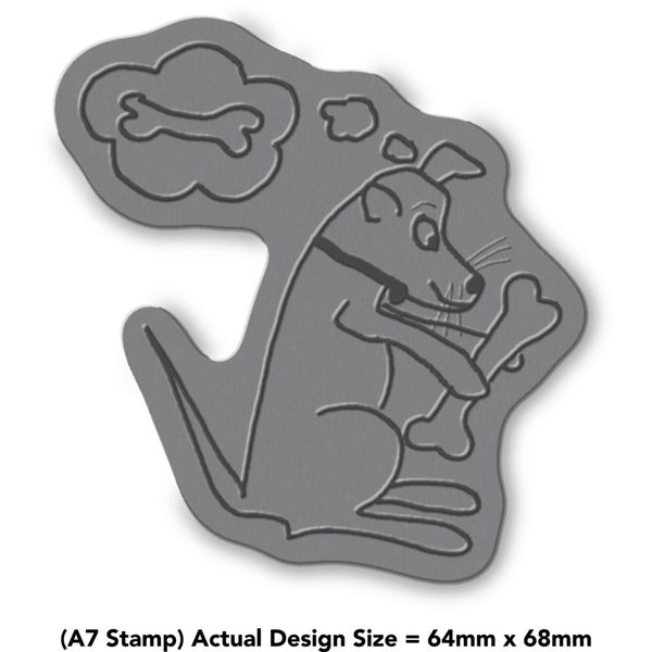 A7 'Dog Obsessed with Bones' Unmounted Rubber Stamp (RS00054821)