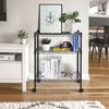 3 Tires Wire Rack Unit Shelving Rolling Kitchen Cart Adjustable Storage 4 Wheels