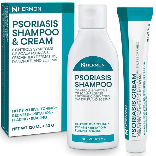 Psoriasis Shampoo and Cream Set, Psoriasis Treatment, Psoriasis Cream, Psoriasis Scalp Treatment, Relieve From Itchy & Dry Scalp (120ml, 30 g)