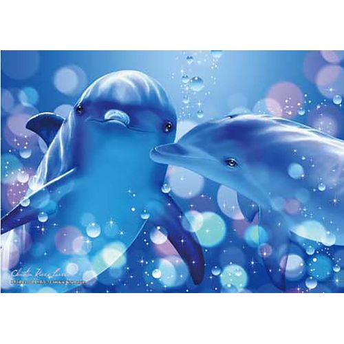 216ピース ジグソーパズル ラッセン キッスイング ドルフィンズ スモールピース 【クリアカットジグソーパズル】(18.2x25.7cm)