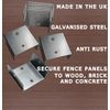 Fence Fixings Galvanised Panel Clip 24 Set, 44 mm Panel to Post Bracket