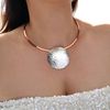 The Mexican Collection Large Solid Hand Hammered 925 Sterling Silver Hallmarked Heavy Circle Pendant