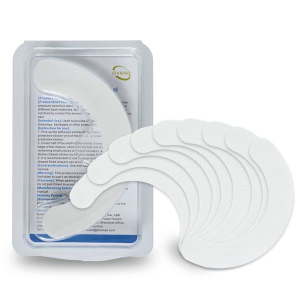 40 Pack Ostomy Supplies Skin Barrier Strips,Elastic Hydrocolloid Skin Extender Strips for colostomy Bags,Universal Waterproof Half Rings.