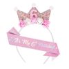 FloralGrace 6 Year Birthday Crown, Pink, L