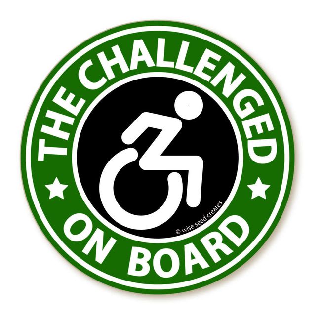 WISE SEED Wheelchair Sticker Round (Green, Magnet Type) Disabled Mark Wheelchair Wheelchair Wheelchair