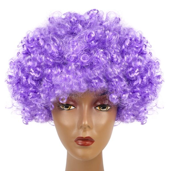 CCINEE Bomber Afro Wig, Halloween, Party, Cosplay, Costume, Halloween Costume, Katland, Afro Wig, Costume Accessory, Rainbow, Unisex (Purple)