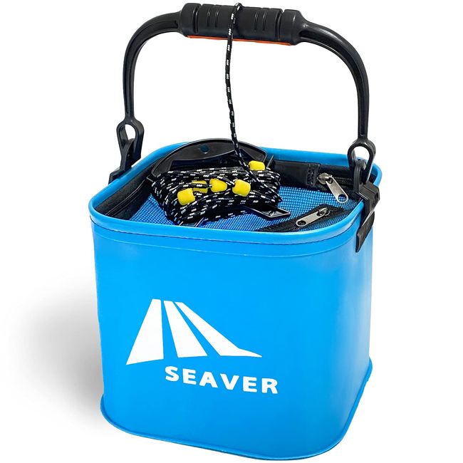 SEAVER Fishing Water Pump Bucket, Fishing Bucket, 8.7 inches (22 cm), Pliers, Fish Grip