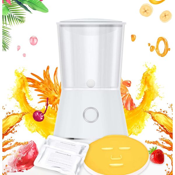 EcoMyLife Face Mask Maker Mini Natural Mask Machine DIY Skin Food Sheet Mask Facial Treatment SPA Skin Care Product with Mask Molds & 16 Collagen Pills