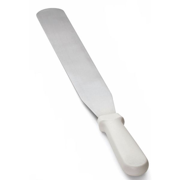 Stainless Steel Icing Spatula with White ABS Handle 30cm - Pack Size: Single