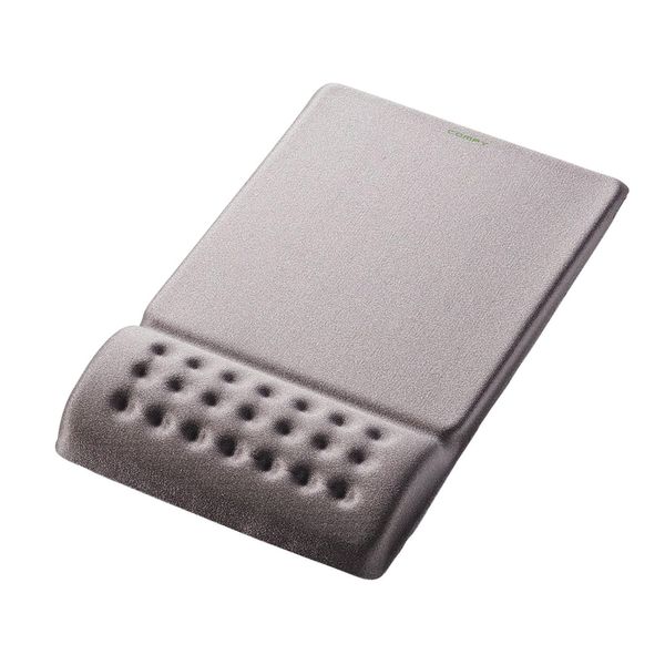 Elecom Comfy MP-095GY Mouse Pad with Integrated Wrist Rest, Anti-Fatigue, Soft, Gray