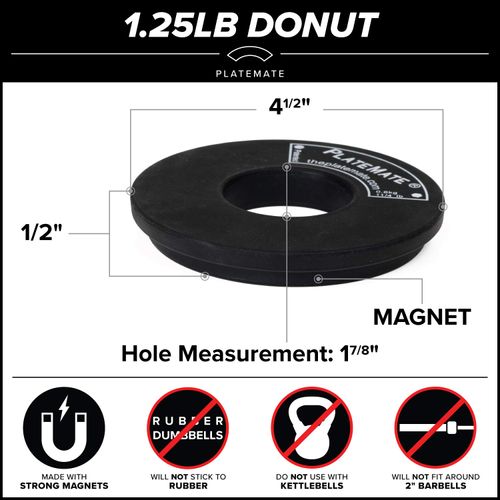 PlateMate Micro Loading 1.25 Pound Donut Weight Plate - 1 Pair
