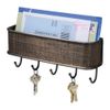 Wall Mount Key Rack Hanger Holder 5 Hook Chain Storage Keys Organizer Home Decor
