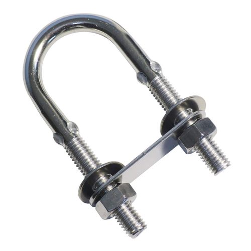 DAIDOHANT Stainless Steel Foot Length U-Bolt Set [M8 (for 20A with Nut and Plate)] (A) 36x(B) 94x(C) 60mm (1 piece) 10101967