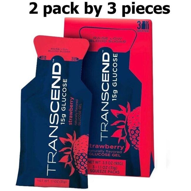 Transcend Treat 15g Glucose Raise Low Blood Sugar 2 Pack by 3 Pieces