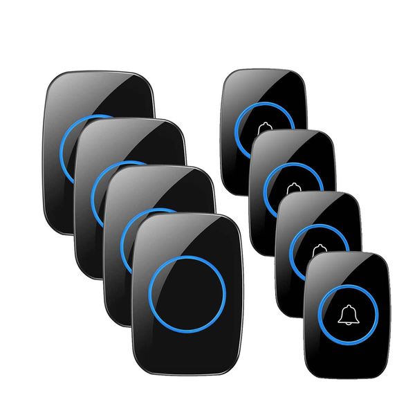 (4 pc) for Home Office Classroom Smart Wireless Plug and Play Doorbell Kit