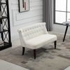 Armless Fabric Loveseat Double Seat Sofa Tufted Upholstery Couch Living Room