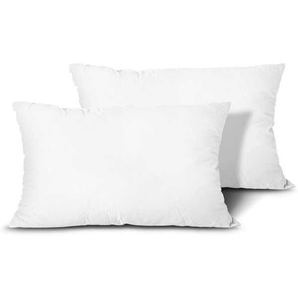 Artscope Set of 2 Premium Square Form Cushion Inner Pads 30x50cm Cushion Stuffer for Couch, Sofa, Bed - Indoor Decorative Pillows Inserts, Standard/White 12x20 Inch