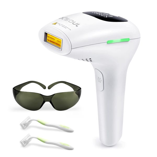 XSOUL at-Home IPL Hair Removal for Women and Men Permanent Hair Removal Device 999,999 Flashes Painless Hair Remover on Armpits Back Legs Arms Face Bikini Line, Corded