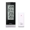 Technoline WS 9767 Weather Station with Radio-Controlled Clock - Indoor and Outdoor Temperature Display - High-Gloss Black - 6.4 x 4.5 x 16.5 cm