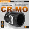 DAKCOS 1/2" Drive 24mm Socket 12 Ponit Impact Wrench Socket Drive Shaft Tool Power Socket, CR-MO Socket