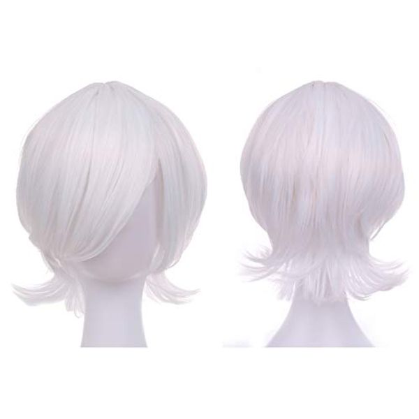 Pumpkin Parade Wig, Set of 3, Short, Wolf, Full Hairnet, With Stand, Snow White