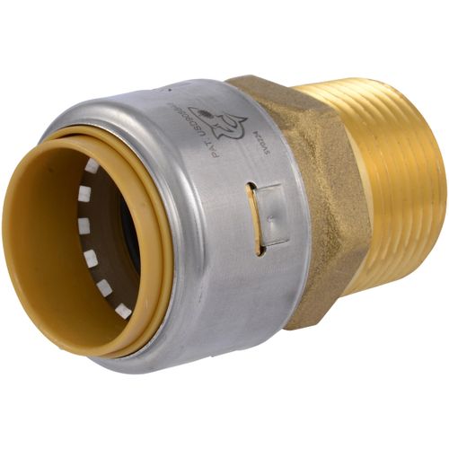 SharkBite Max 1 Inch MNPT Adapter, Push to Connect Brass Plumbing Fitting, PEX Pipe, Copper, CPVC, PE-RT, HDPE, UR140A