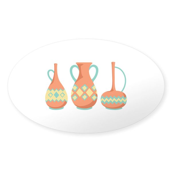 CafePress Clay Pottery Sticker Oval Car Bumper Sticker