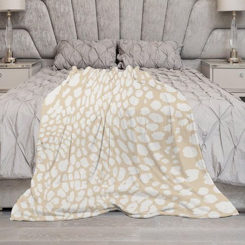 Yinrune Solid Cream Leopard Blankets Cheetah Animal Print Fuzzy Blanket Throw Decor Plush Super Soft Warm Coral Fleece Blanket for Sofa Chair Living Room Adult and Kids Blanket 60x80