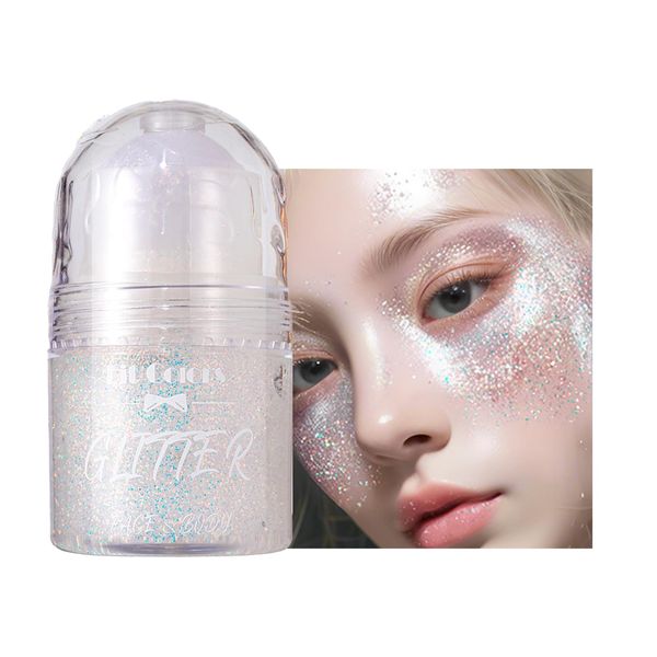 Roll-on Body Glitter Gel per il corpo, Viso, Capelli Chunky Glitterato Gel Impermeabile Lunga Durata, Holographic Glitter Stick, Fiocchi Di glitterato Liquidi, Mermaid Sequins Shimmer for Rave Party