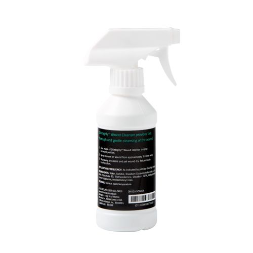 Medline Skintegrity Wound Cleanser, 8 ounce Spray Bottle, for wound cleaning, debridement, removing protein, pressure injuries, infected wounds, spray can be adjusted from mist to stream,White