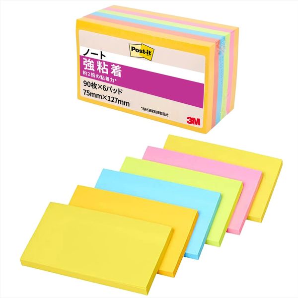 Post-it Sticky Notes Strong Adhesive Notes, Neon Colors