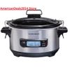 Hamilton Beach Programmable 6 Quart Slow Cooker, Temp Probe, Silver NEW 33867